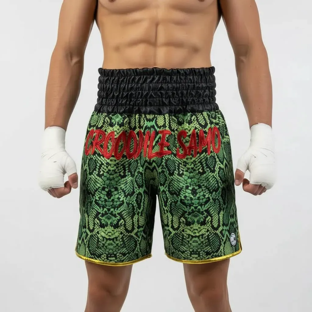 Classic BX Killian Green Snake & Black Custom Boxing Shorts & Trunks