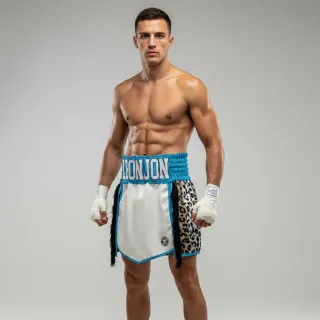 David GLA Jonathan White Snake & Brown Loepard Gladiator Shorts