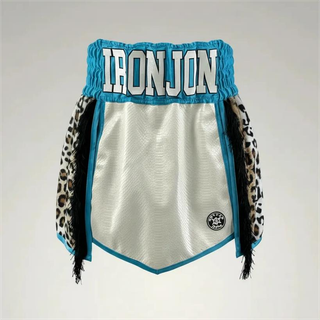 David GLA Jonathan White Snake & Brown Loepard Gladiator Shorts