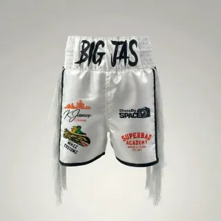 Tribal BX Jasmine Black & Orange & White Custom Boxing Shorts & Trunks