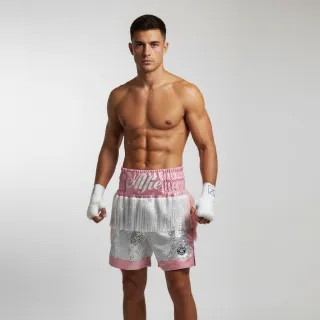 COTTO BX Alfie White & Baby Pink Custom Boxing Shorts & Trunks