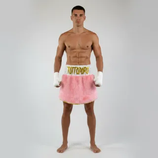 Classic Gla Simone White & Pink Gladiator Shorts