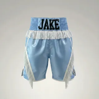 Slick BX Jake Blue & White Custom Boxing Shorts & Trunks