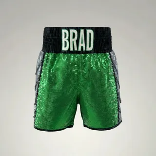 SOLDIER BX Brad Green & Silver Custom Boxing Shorts & Trunks
