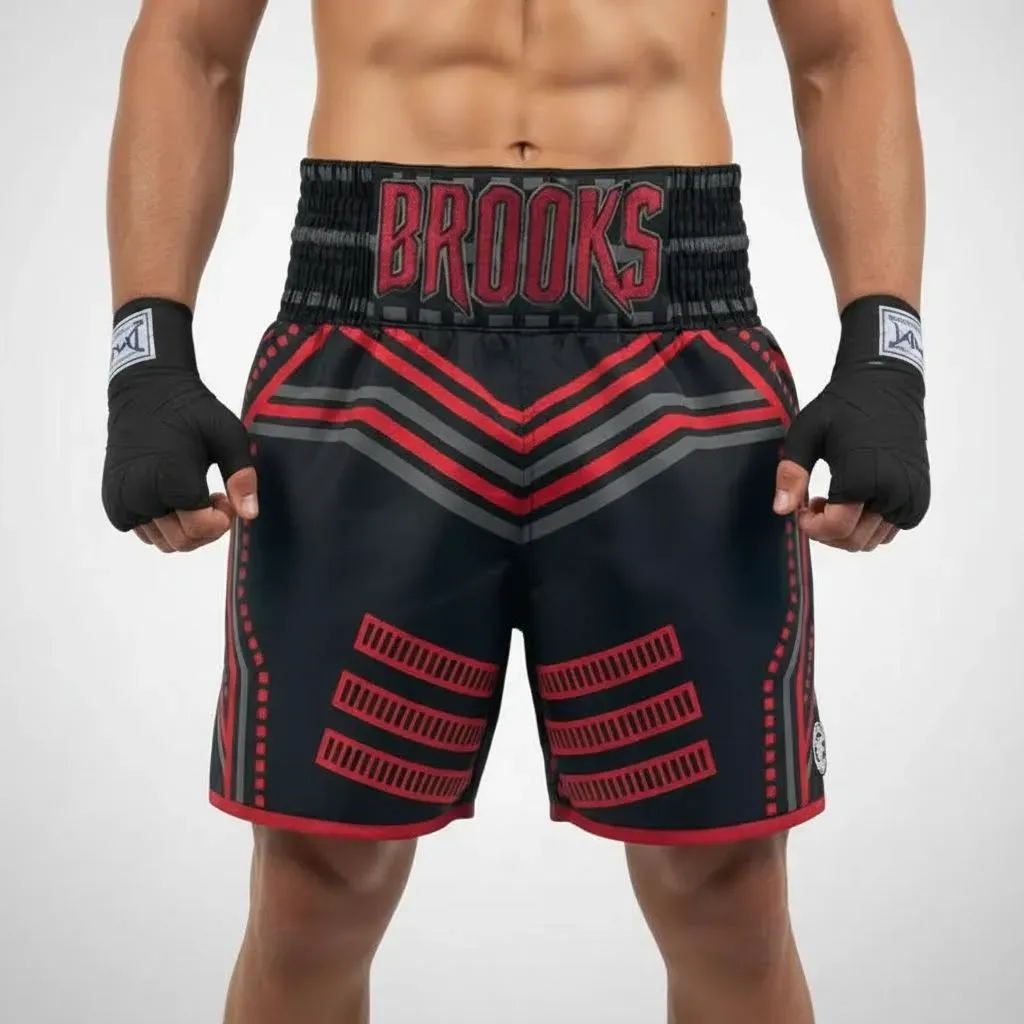 ROBOT BX Quintel  Black & Red Custom Boxing Shorts & Trunks