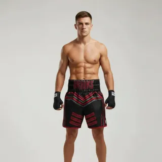 ROBOT BX Quintel  Black & Red Custom Boxing Shorts & Trunks