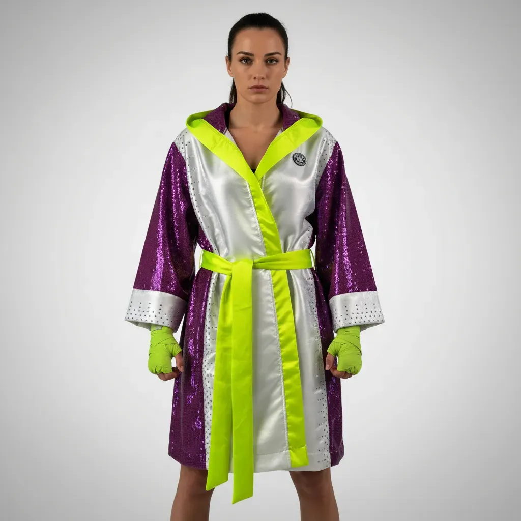 KSI style Robe Old Laura Purple & White & Neon Yellow Green Robes