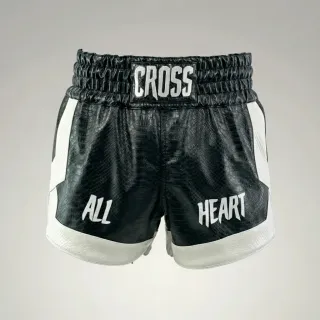 Luke Black & White Muay Thai Shorts with Thin Waistband Arch