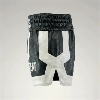 Luke Black & White Muay Thai Shorts with Thin Waistband Arch