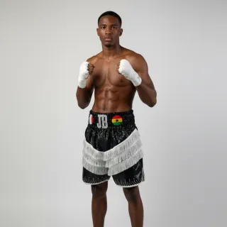 Rebel BX old Joshua Black & White Custom Boxing Shorts & Trunks