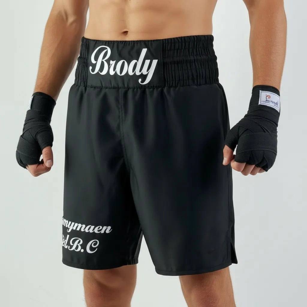Classic BX Brody Black Custom Boxing Shorts & Trunks