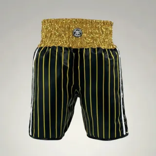 Star fall BX Daniel Black & Gold & White Custom Boxing Shorts & Trunks