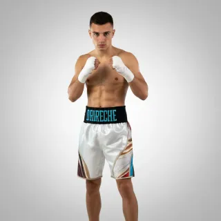 Dream BX La White & Red Gold & Blue Custom Boxing Shorts & Trunks