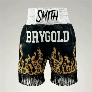Fire BX chelsie Black & White & Leopard Custom Boxing Shorts & Trunks