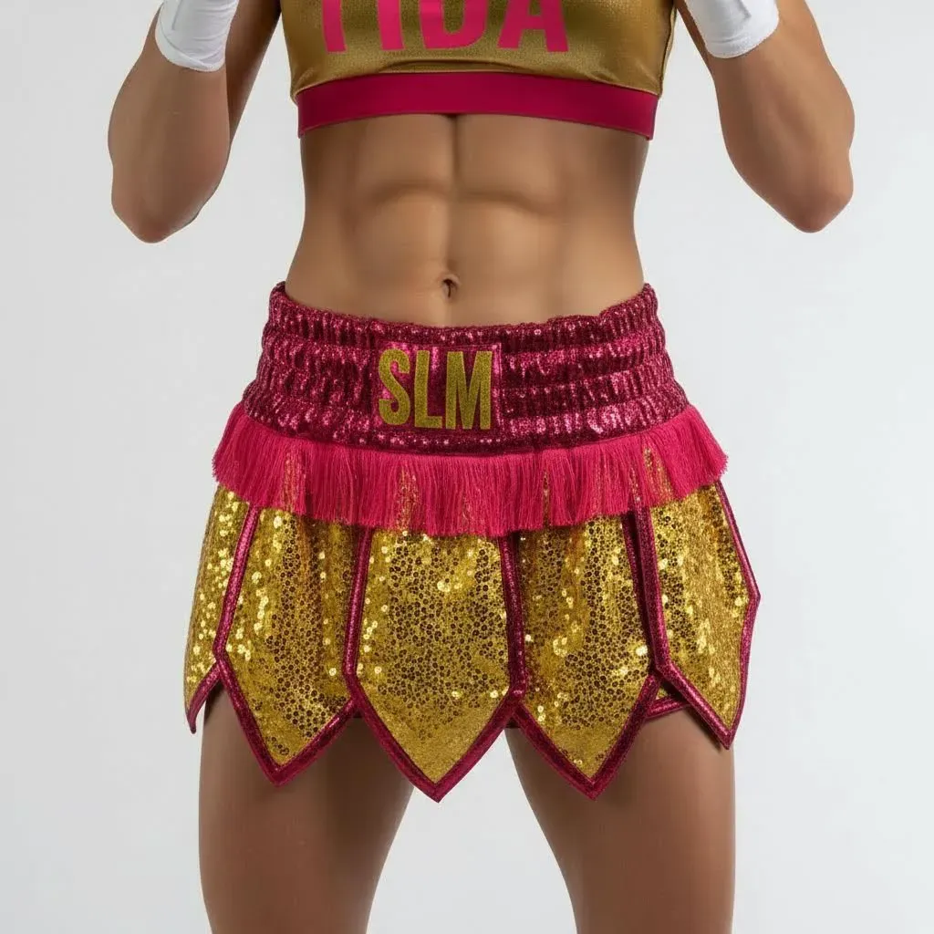 Roman GLA Sharna YellowGold & Pink Gladiator Shorts