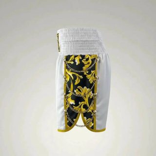 SOLDIER BX Declan White & King Gold Custom Boxing Shorts & Trunks