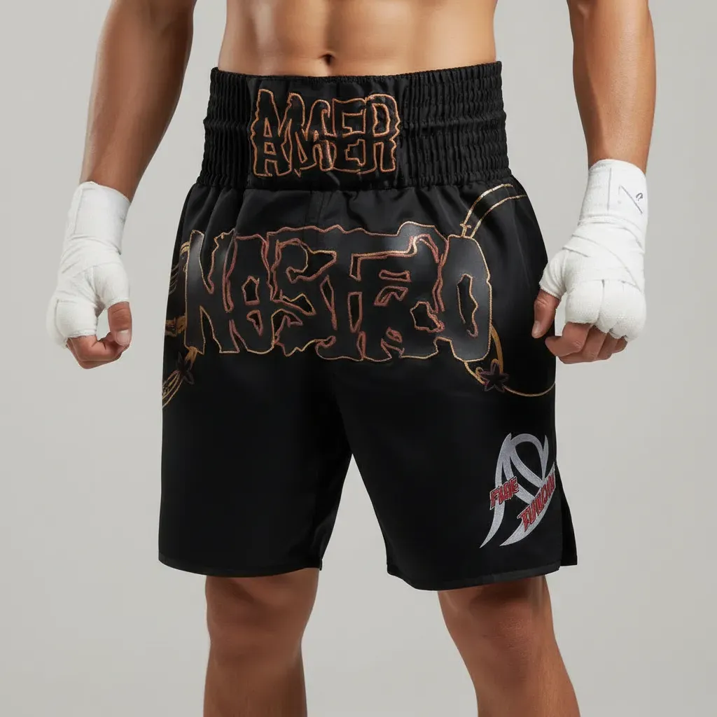 Classic BX Luca Black Custom Boxing Shorts & Trunks