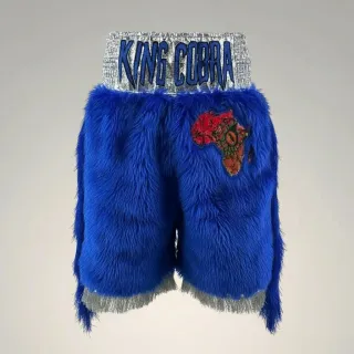 Side Stripe BX Bernardo Blue & Pink Custom Boxing Shorts & Trunks