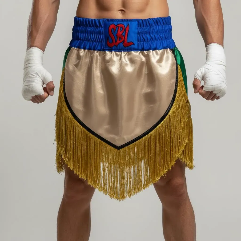 Queen Shayne Blue & green & Gold Gladiator Shorts