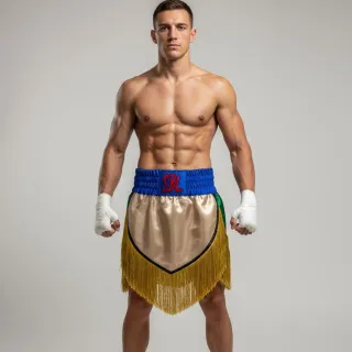 Queen Shayne Blue & green & Gold Gladiator Shorts
