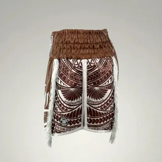 Tribal Gla Ricky Brown & White Gladiator Shorts