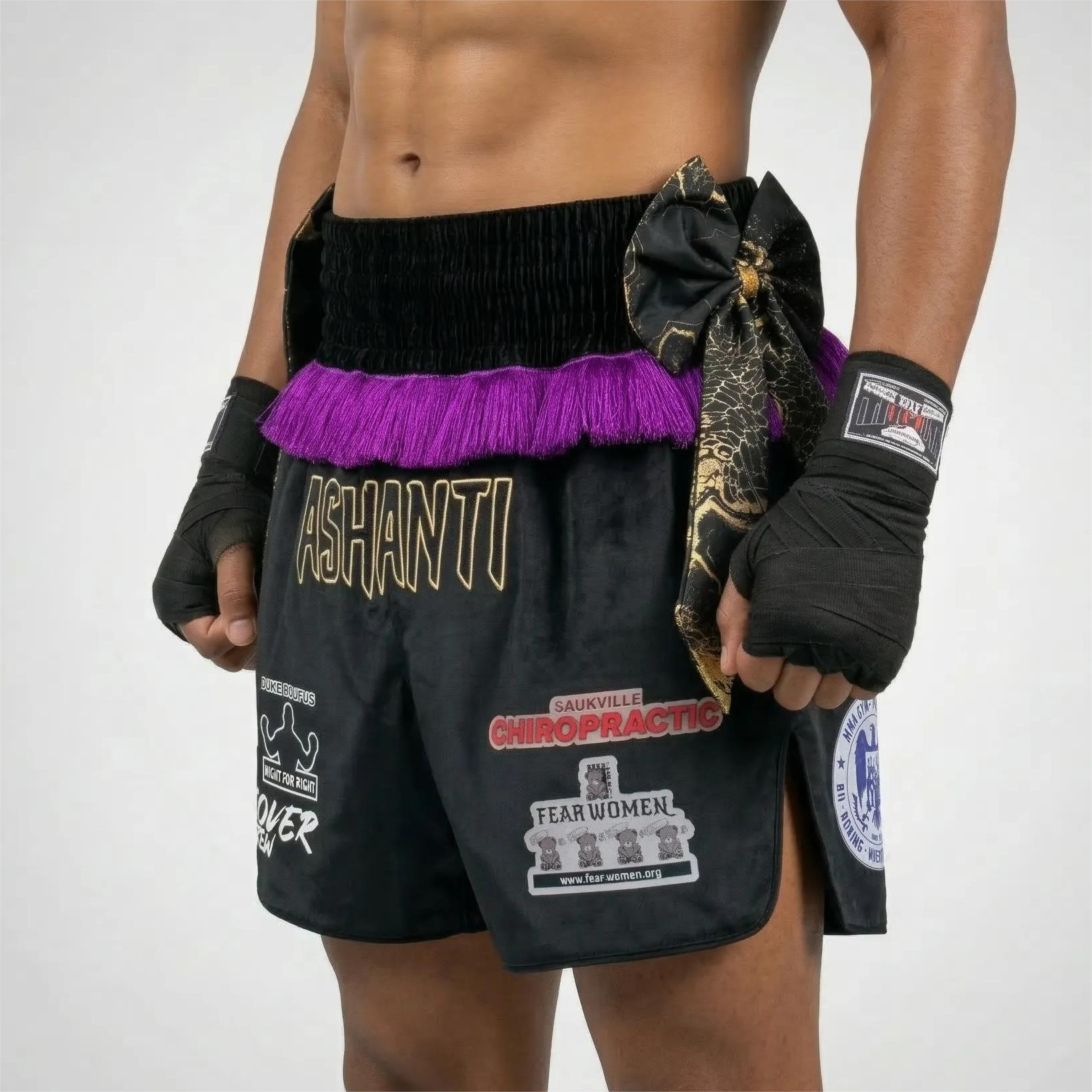 Classic MTS Ashanti Black & Purple Muay Thai Shorts