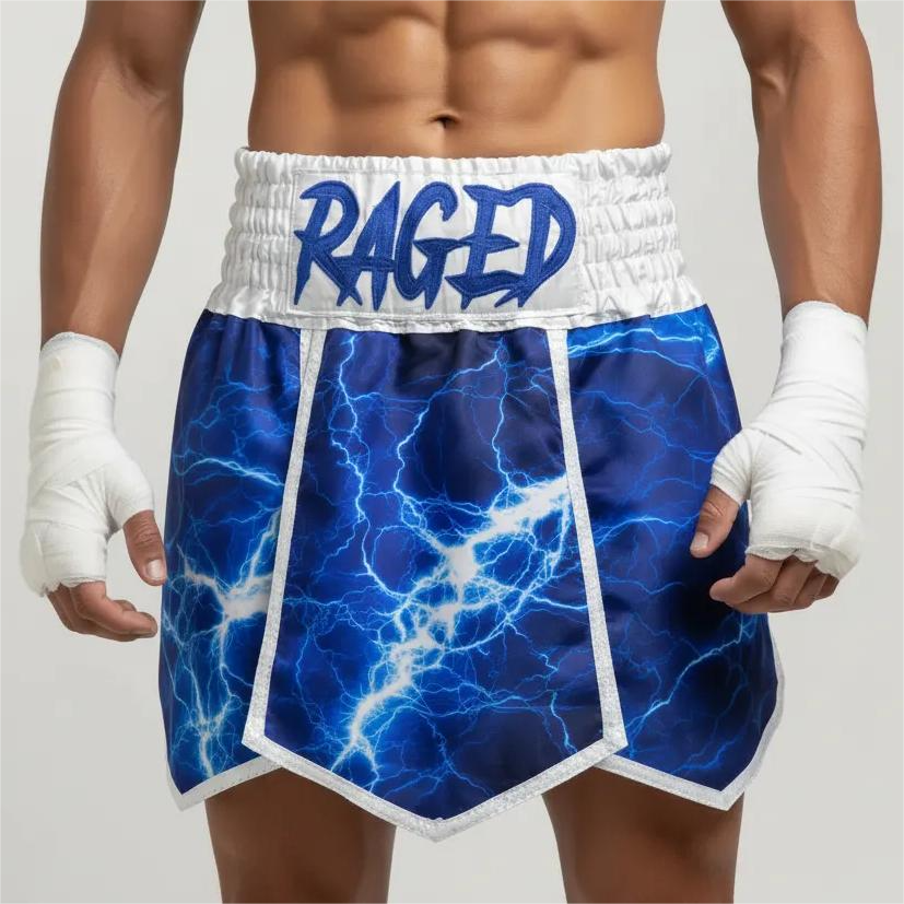 Roman 6 leave GLA Brittany White & Blue Gladiator Shorts