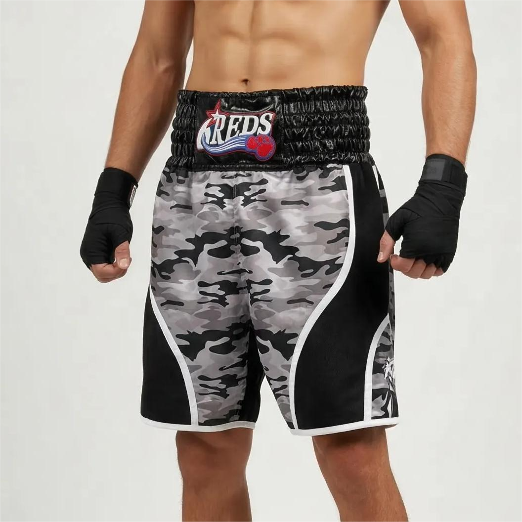 Dream BX Michael Black & Grey Camo Custom Boxing Shorts & Trunks