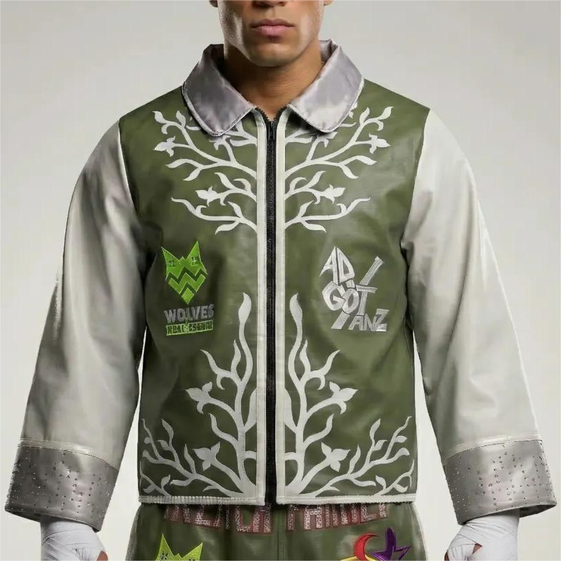 Growth JKT Antraveous Army Green & White Jackets