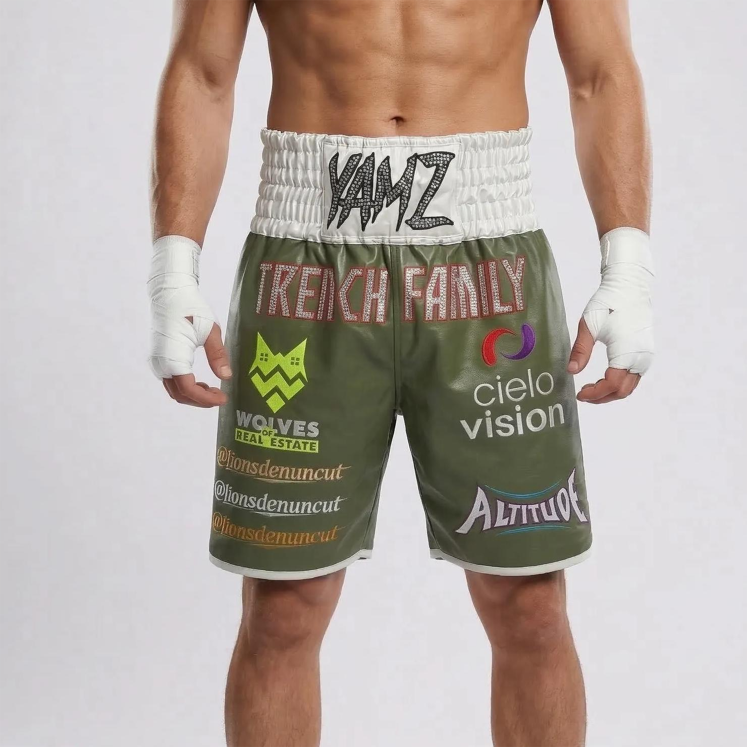 Classic BX Antraveous army Green  Custom Boxing Shorts & Trunks