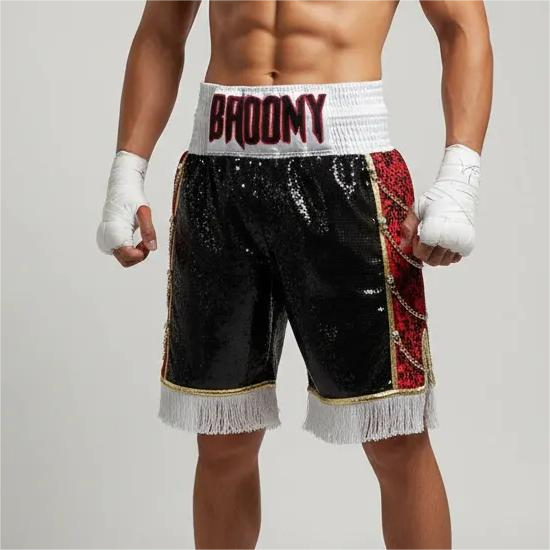 SOLDIER BX Adam Black & Red Custom Boxing Shorts & Trunks