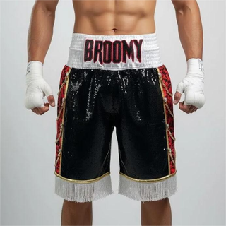 SOLDIER BX Adam Black & Red Custom Boxing Shorts & Trunks