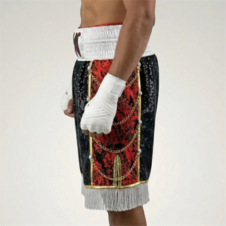 SOLDIER BX Adam Black & Red Custom Boxing Shorts & Trunks