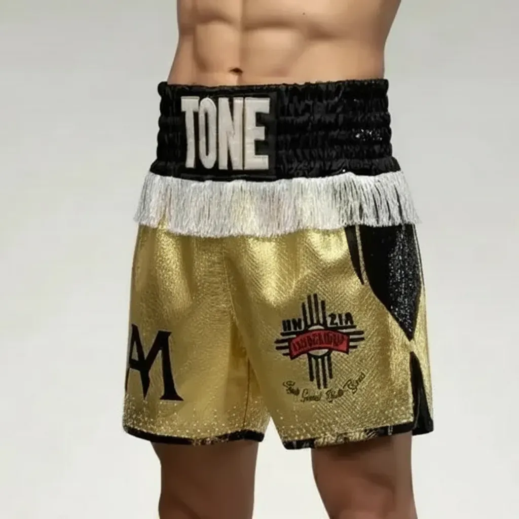 USYK TRIBUTE BX Antonio Gold & Black Custom Boxing Shorts & Trunks