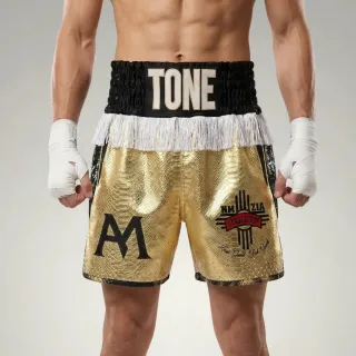 USYK TRIBUTE BX Antonio Gold & Black Custom Boxing Shorts & Trunks