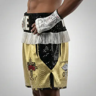 USYK TRIBUTE BX Antonio Gold & Black Custom Boxing Shorts & Trunks