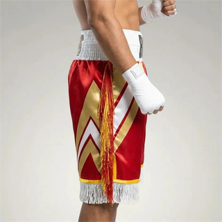 Lightning Bolt BX Arthur Ruby Red & King Gold Custom Boxing Shorts & Trunks