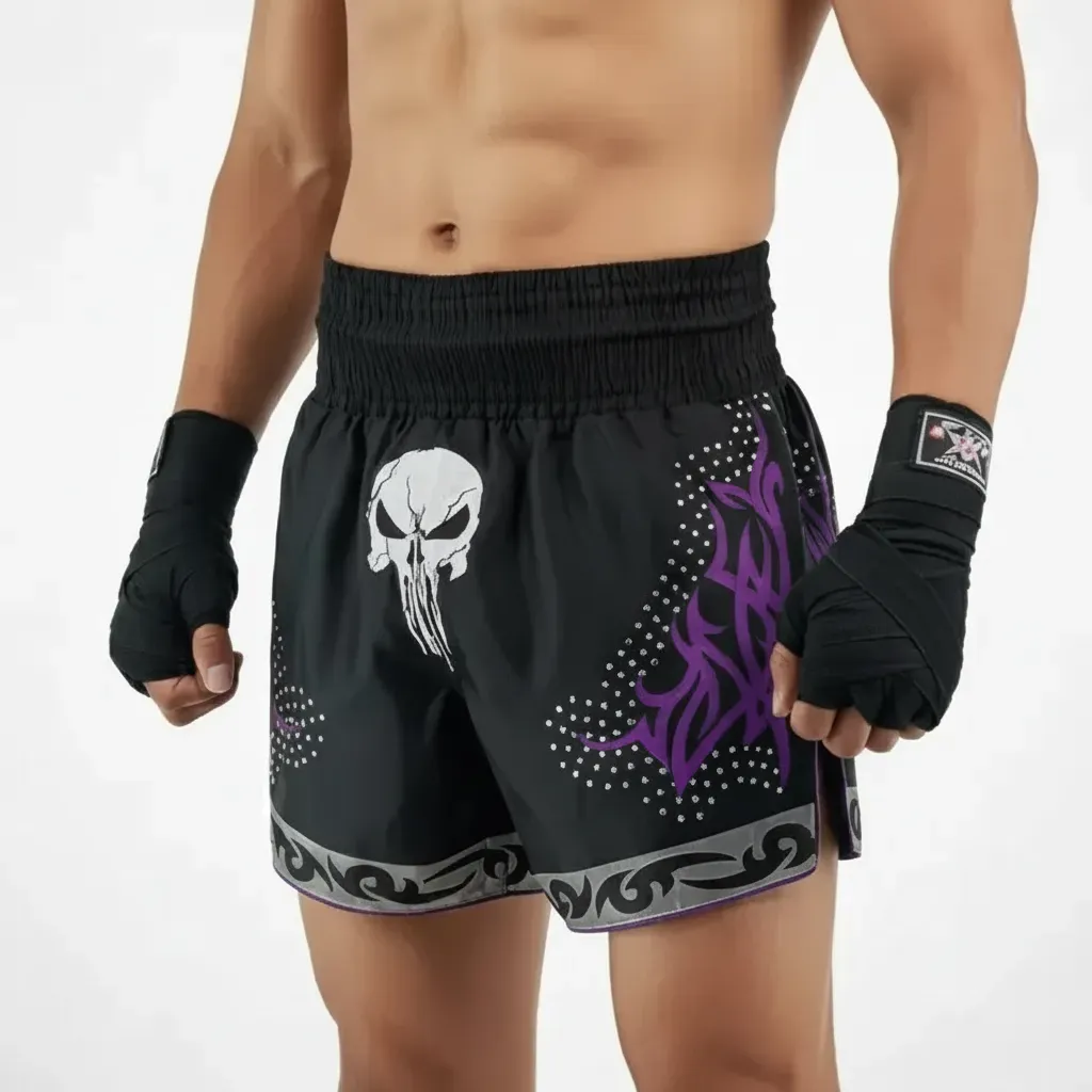 Razor MTS Laura Black &  purple Muay Thai Shorts