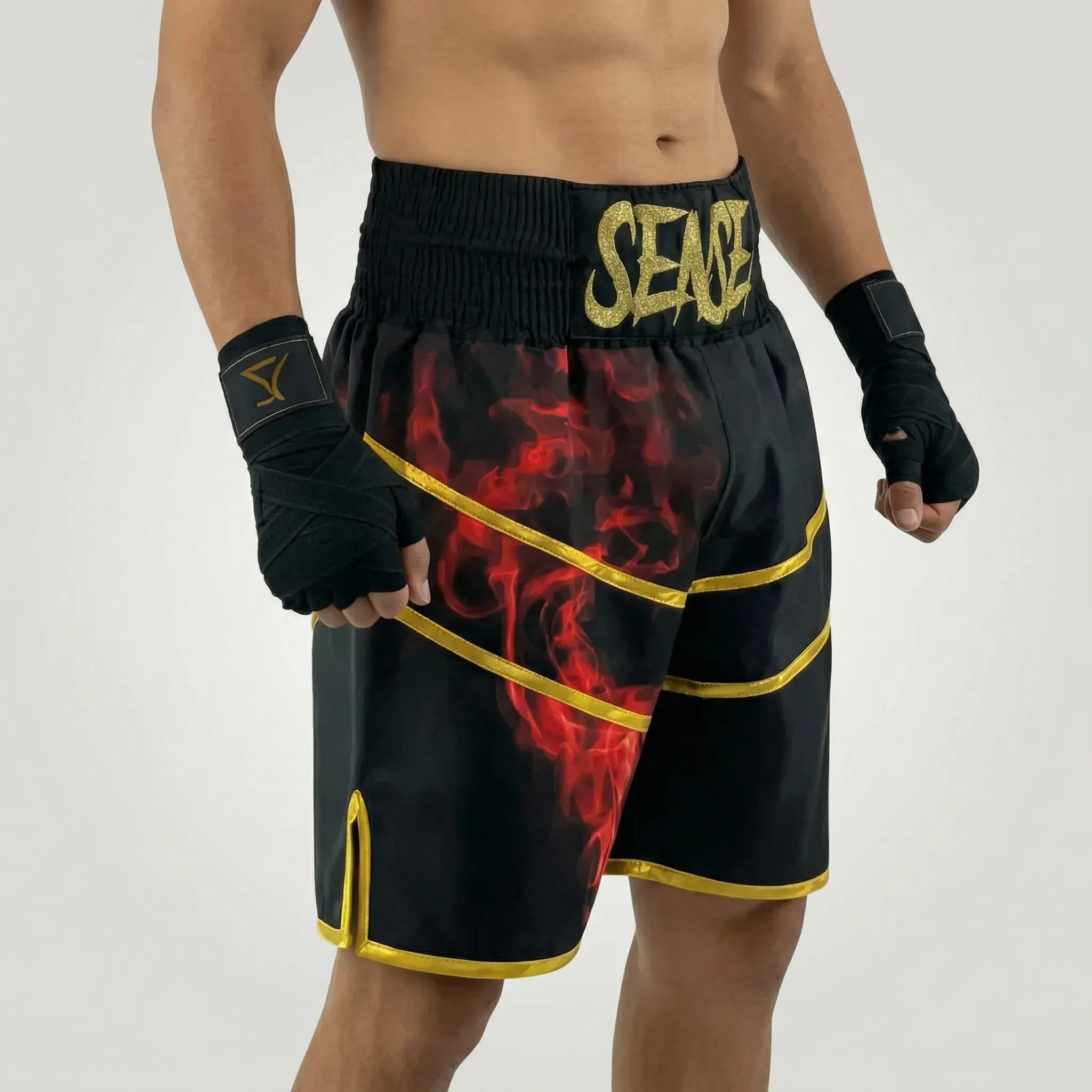 Jazzy BX Ravil Black & King Gold Custom Boxing Shorts & Trunks