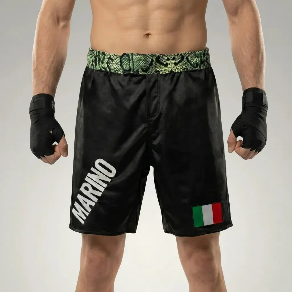 Classic MMA Jan Black & Green Snake MMA Shorts