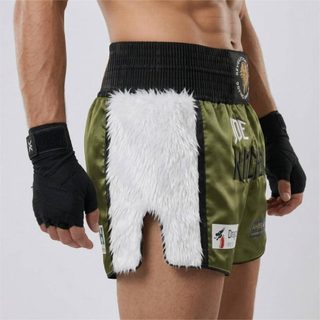 Joseph Army Green & White & Black Muay Thai Shorts