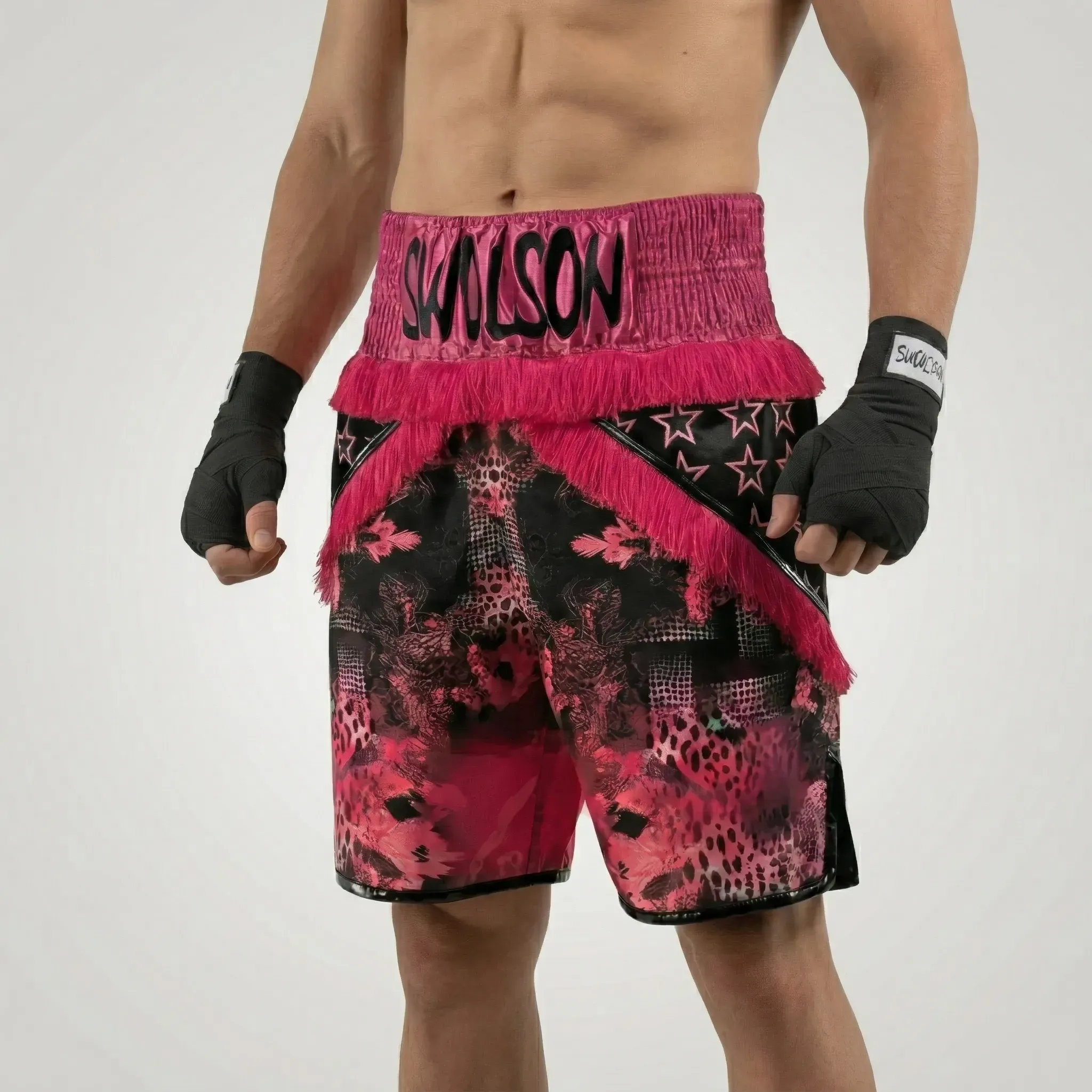 STAR QUALITY BX Old John Pink Custom Boxing Shorts & Trunks