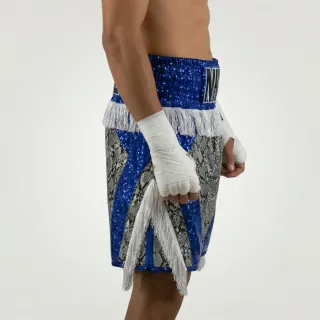 Drei BX Bryant Grey & Snake & Bule & White Custom Boxing Shorts & Trunks