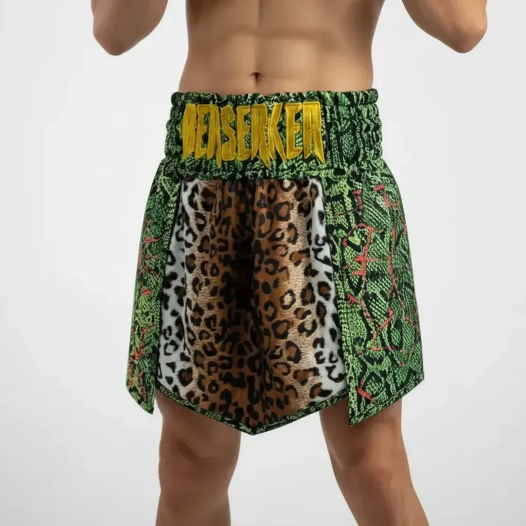 Thunder David GLA Igor Brown Leopard & Green Snake Gladiator Shorts