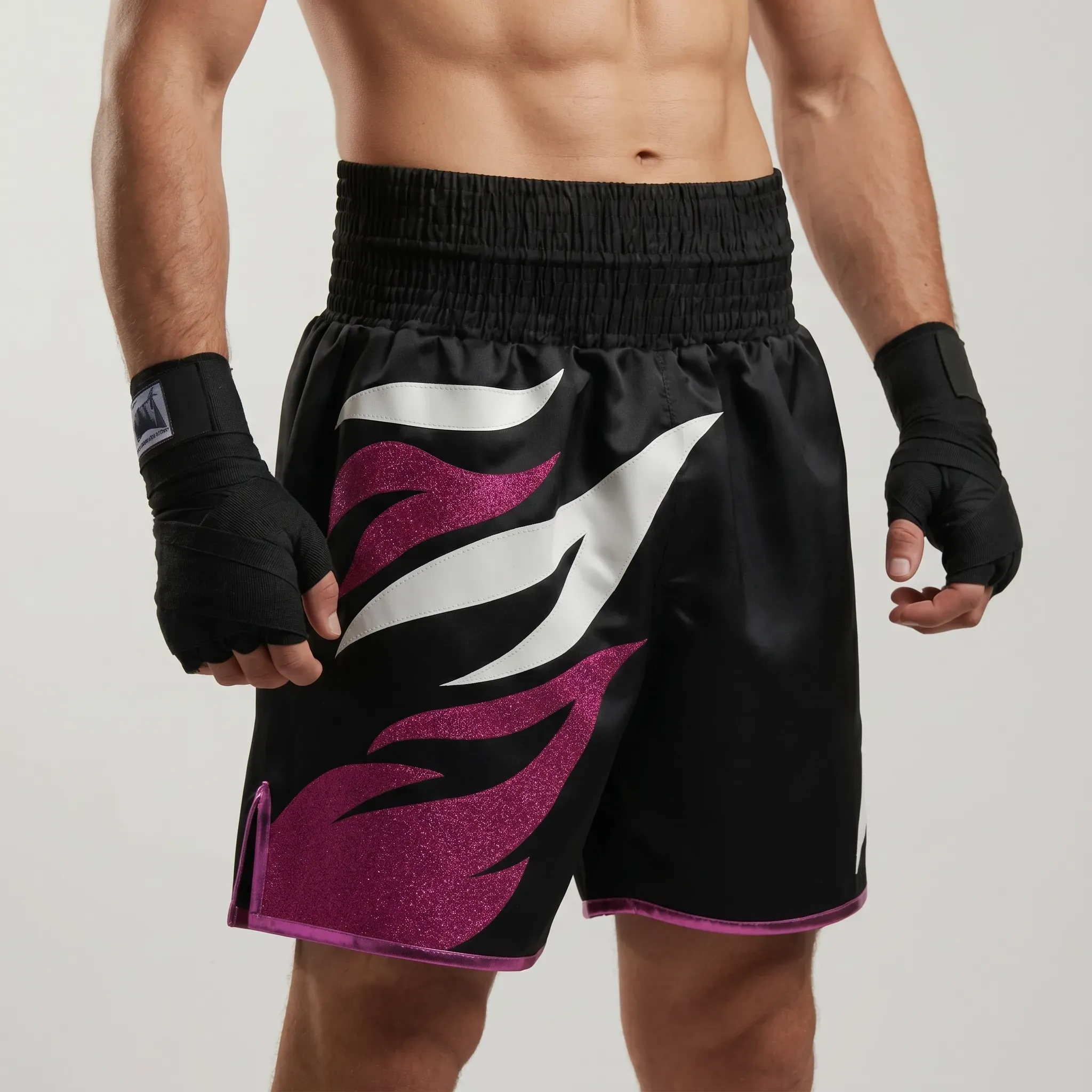 Roy Jones BX Kevin Black & Pink Custom Boxing Shorts & Trunks