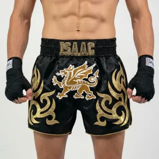 THAI KANOK MTS Daniel Black & Gold Muay Thai Shorts