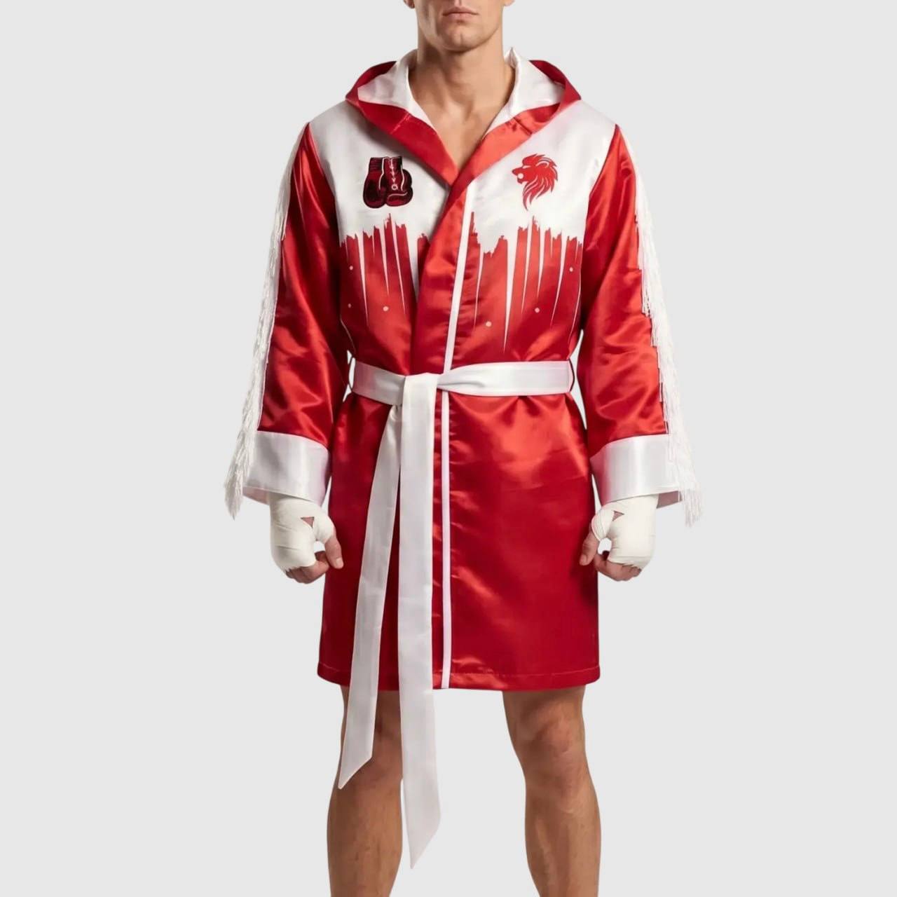 Shine bright Robe dito Ruby red & White Robes