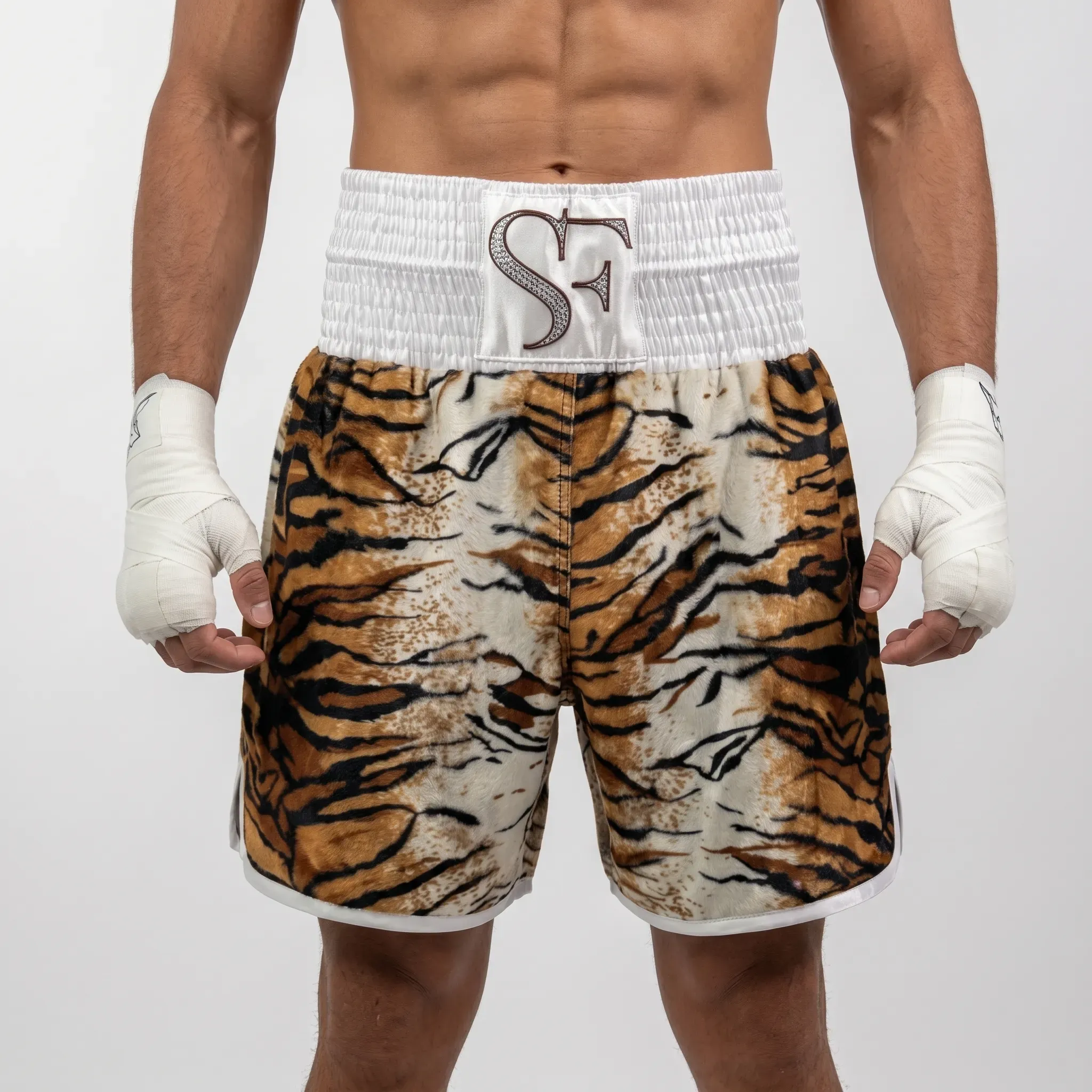 Classic BX Samuel  Brown Tiger Custom Boxing Shorts & Trunks