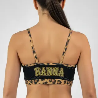Thin Strap Sports Bra johanna Gold Leopard Sports Bra