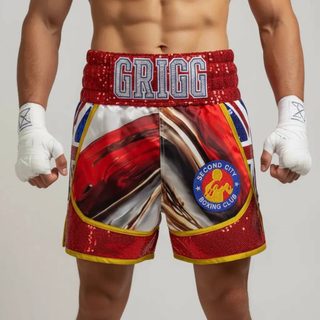 Brit II BX Liam White & Blue & Red Custom Boxing Shorts & Trunks